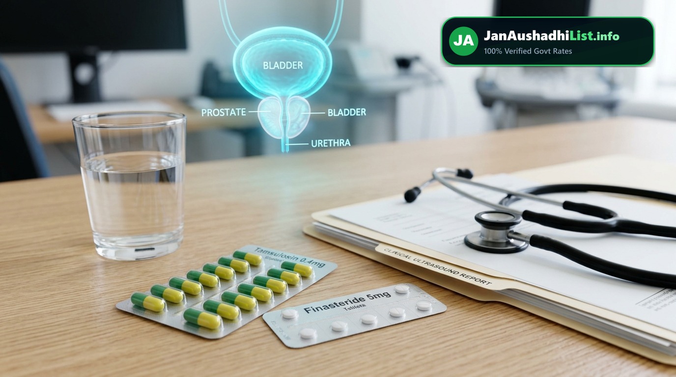 पुरुष स्वास्थ्य और प्रोस्टेट (BPH) की जन औषधि दवाएं: Tamsulosin, Finasteride, Silodosin (2026 गाइड) — Jan Aushadhi Guide