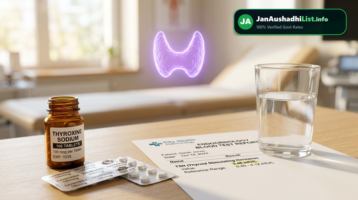 थायराइड (Thyroid) की जन औषधि दवाएं: Thyronorm, Eltroxin (Thyroxine Sodium) का सस्ता विकल्प और 80% बचत (2026 संपूर्ण गाइड) — Jan Aushadhi Guide